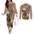 South Africa Zulu People Couples Matching Off The Shoulder Long Sleeve Dress and Long Sleeve Button Shirt Zulu Warrior