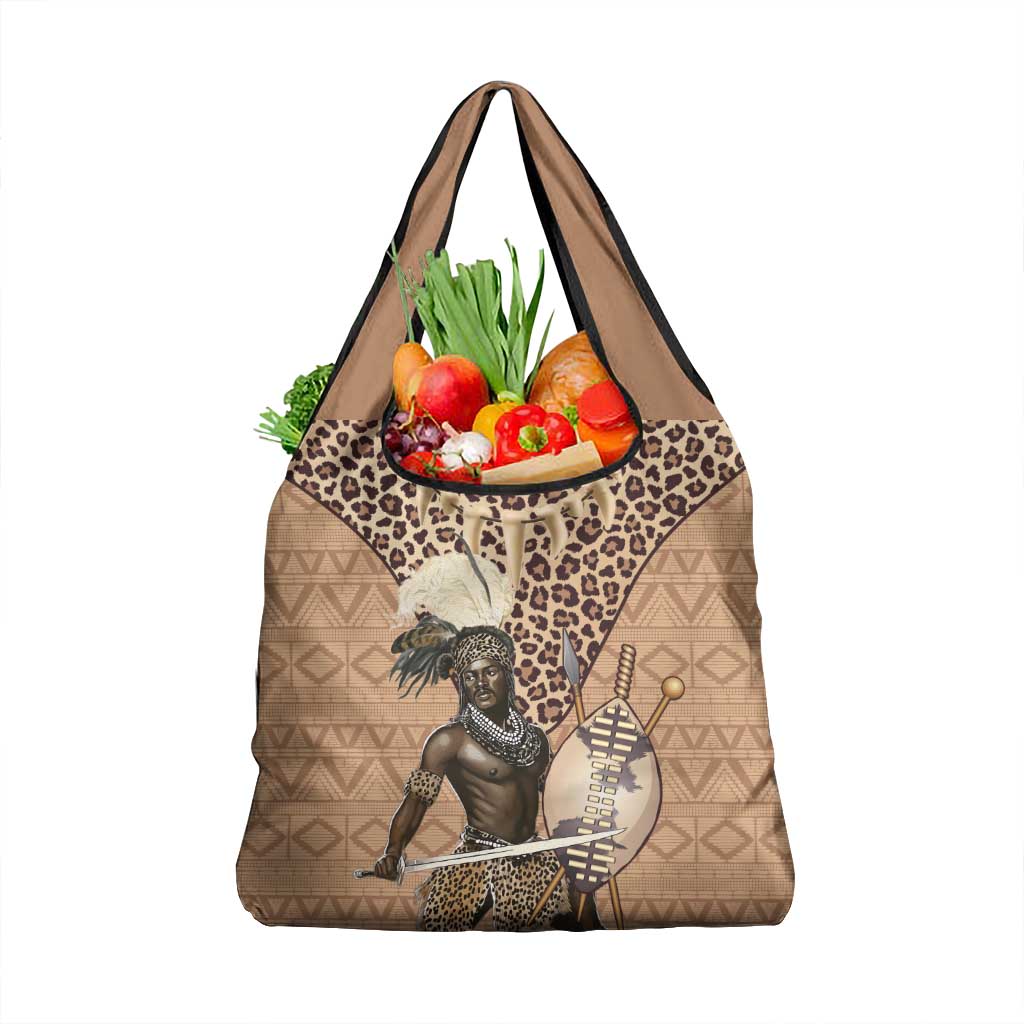 South Africa Zulu People Grocery Bag Zulu Warrior