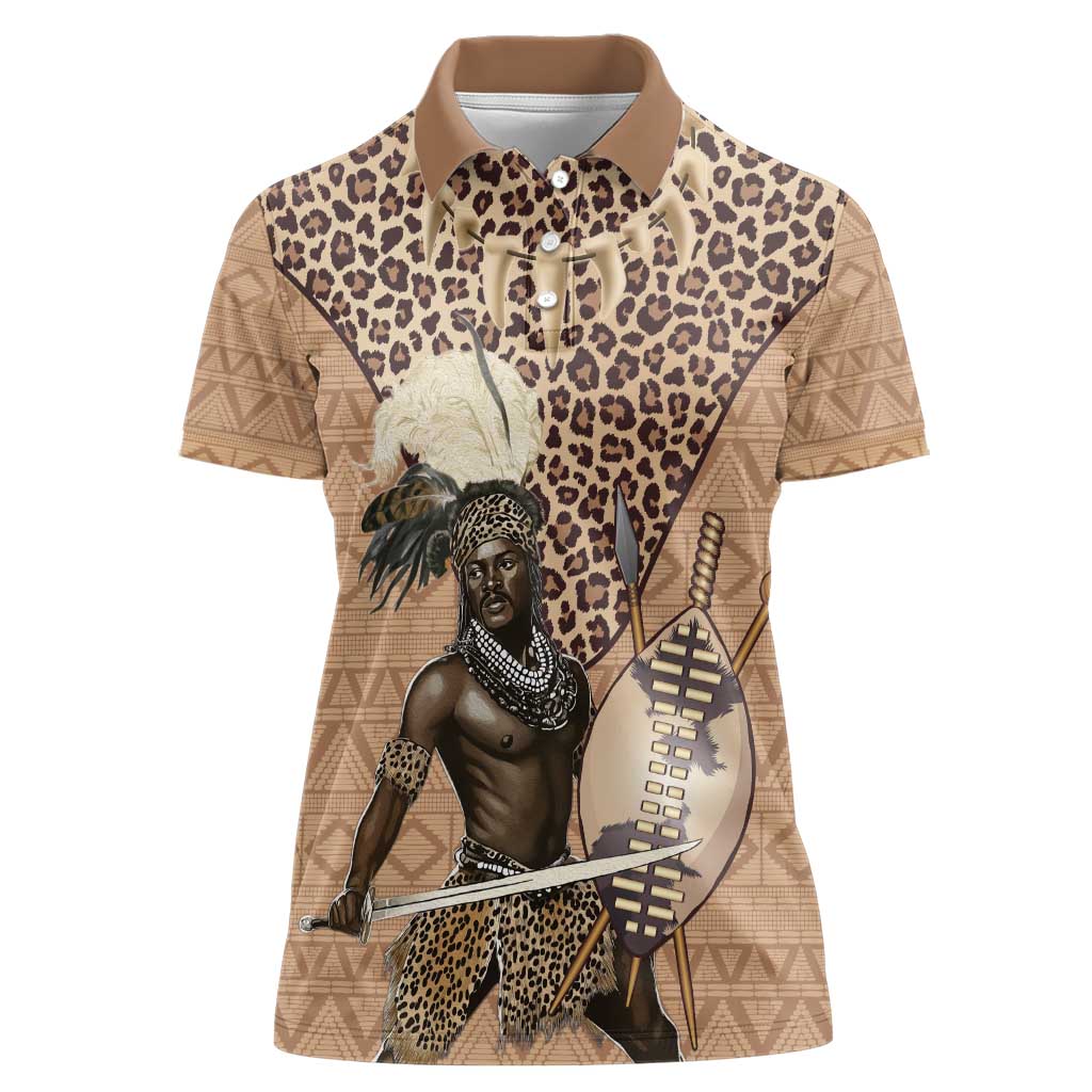 South Africa Zulu People Women Polo Shirt Zulu Warrior - Wonder Print Shop