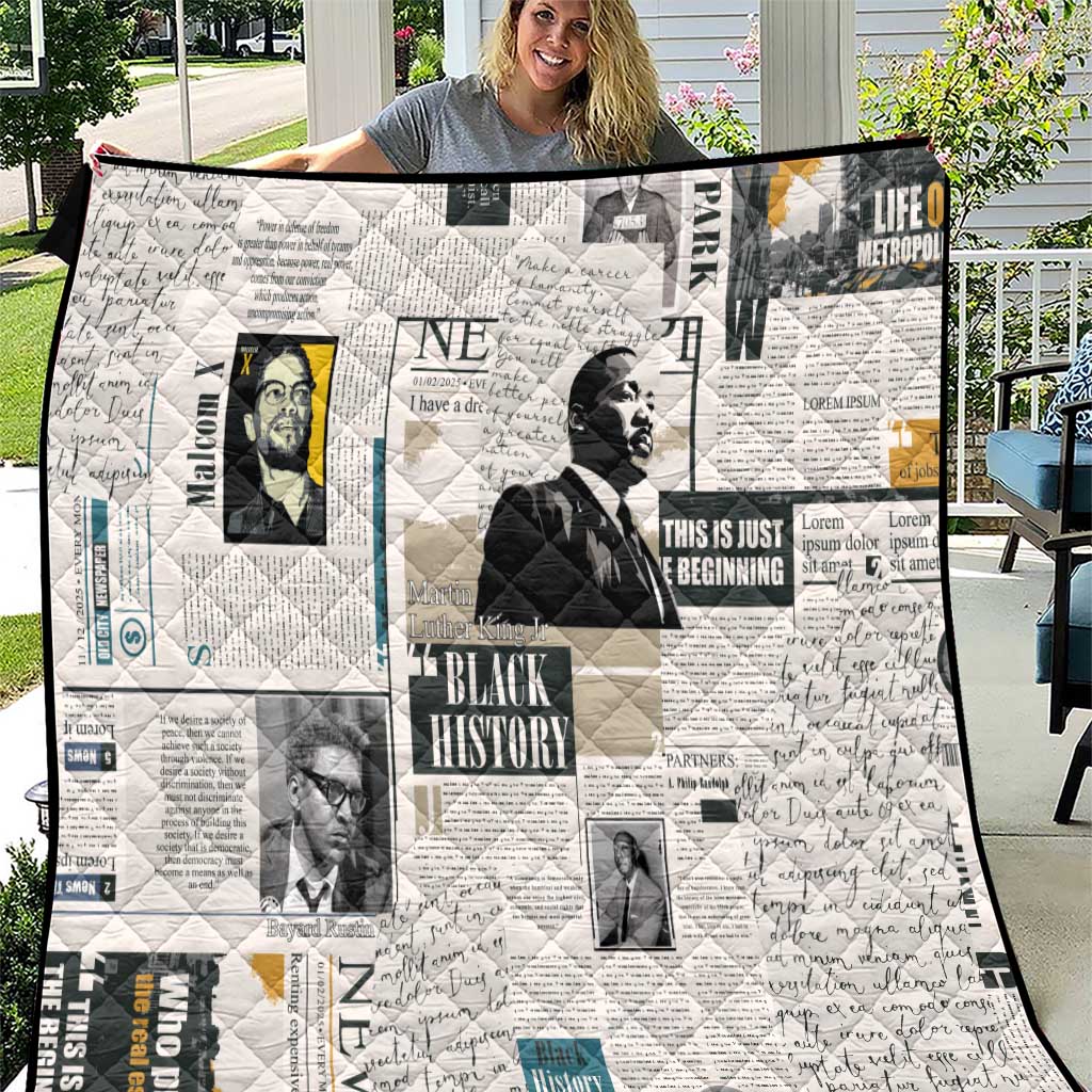 Civil Rights Leaders Quilt Newspaper Print Style - Wonder Print Shop