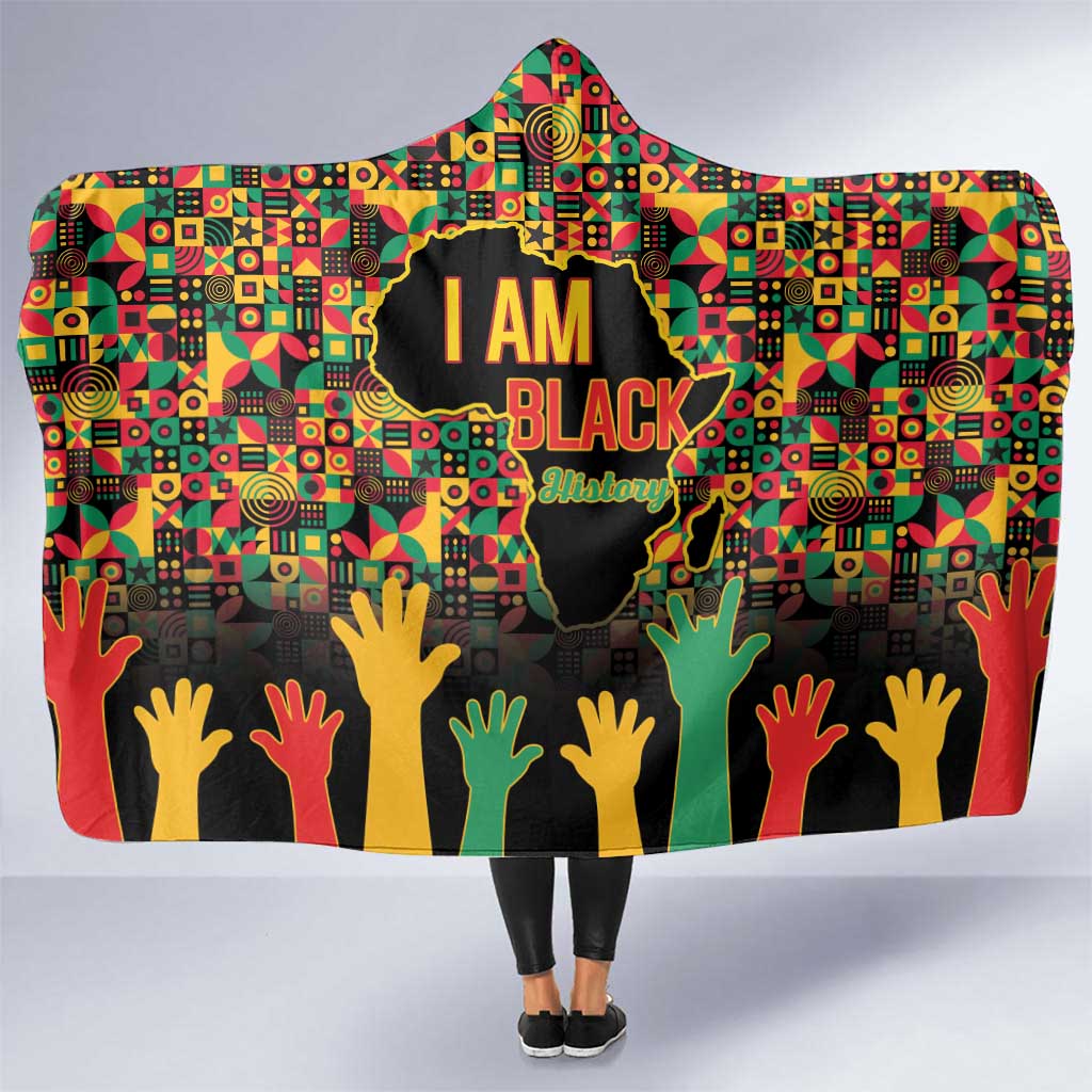 Black History Month Hooded Blanket I Am Black History