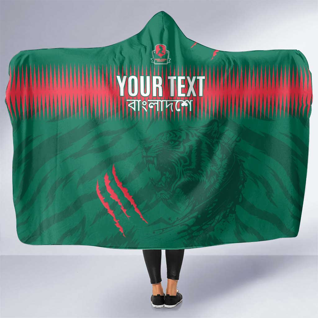 Custom Bangladesh Cricket Hooded Blanket Go Tigers