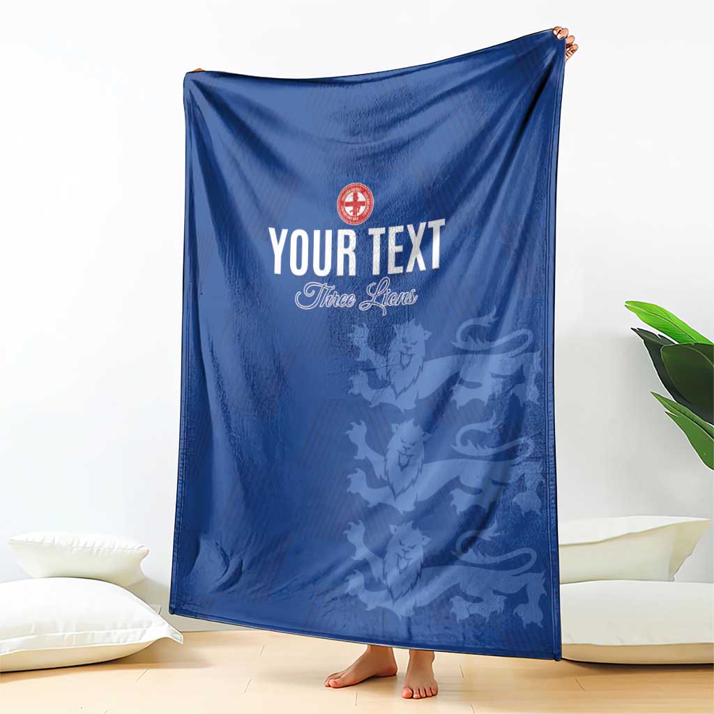 Custom England Cricket Blanket Go Three Lions - Blue Ver