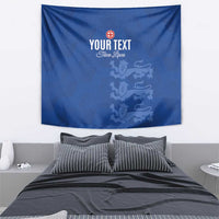 Custom England Cricket Tapestry Go Three Lions - Blue Ver
