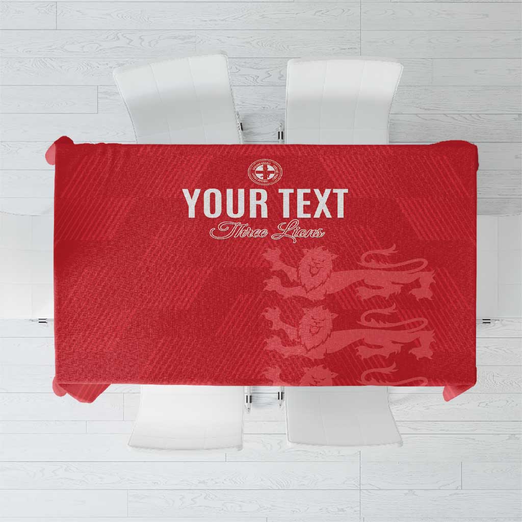 Custom England Cricket Tablecloth Go Three Lions - Red Ver