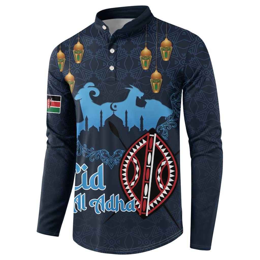Kenya Happy Eid Mubarak Button Sweatshirt Eid Al-Adha