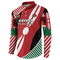 Red Kenya rugby button sweatshirt with “KENYA” and “We Are Simbas” logo