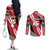 Custom Kenya Rugby Couples Matching Off The Shoulder Long Sleeve Dress and Long Sleeve Button Shirt Flag Style