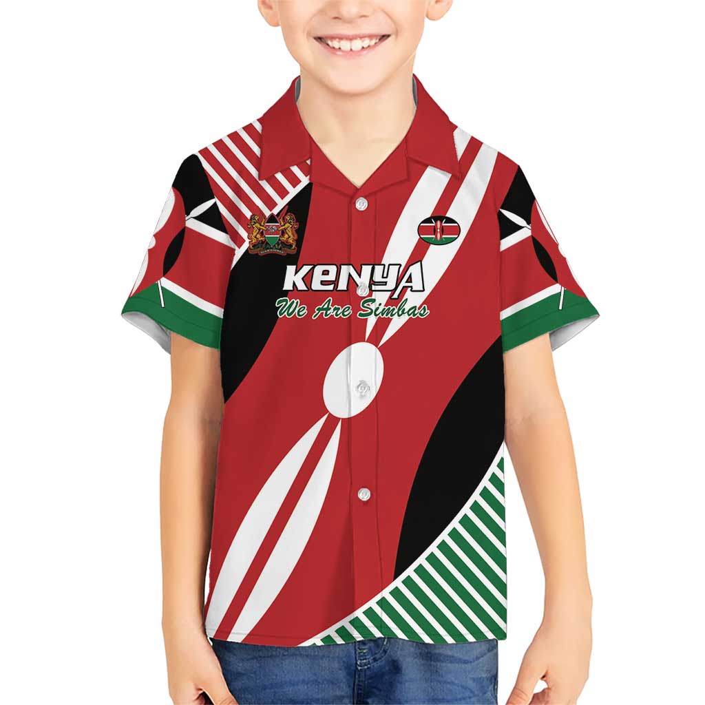 Custom Kenya Rugby Kid Hawaiian Shirt Flag Style - Wonder Print Shop