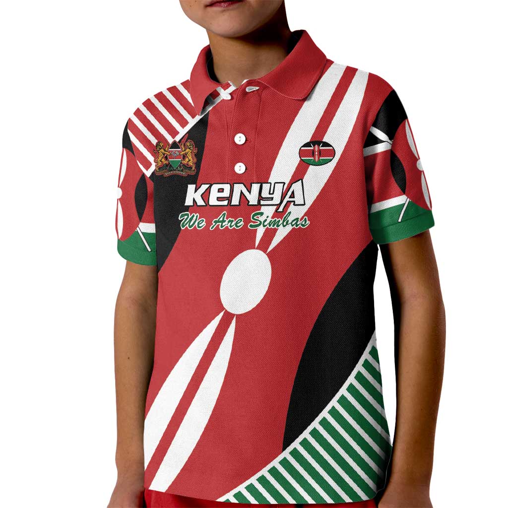 Custom Kenya Rugby Kid Polo Shirt Flag Style - Wonder Print Shop