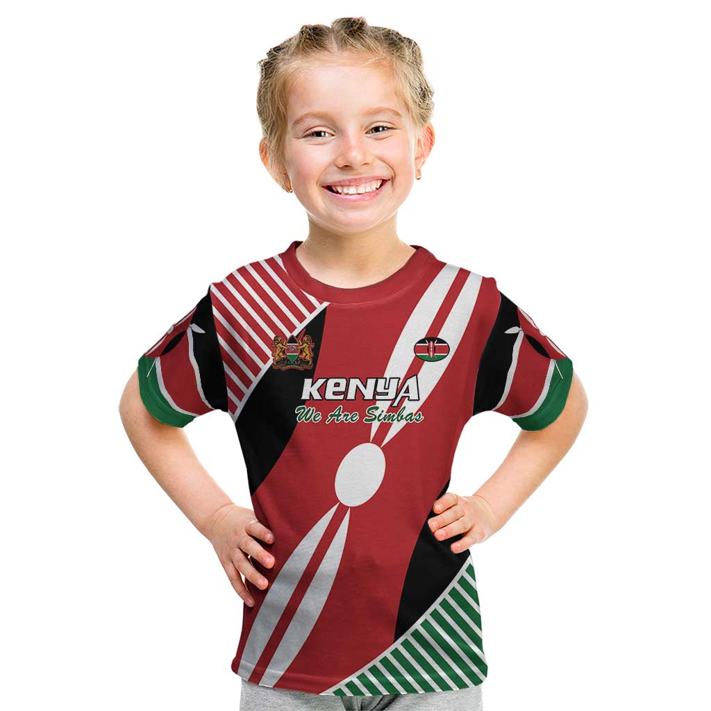 Custom Kenya Rugby Kid T Shirt Flag Style - Wonder Print Shop