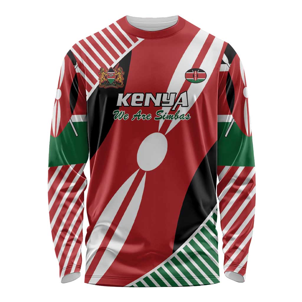 Custom Kenya Rugby Long Sleeve Shirt Flag Style - Wonder Print Shop