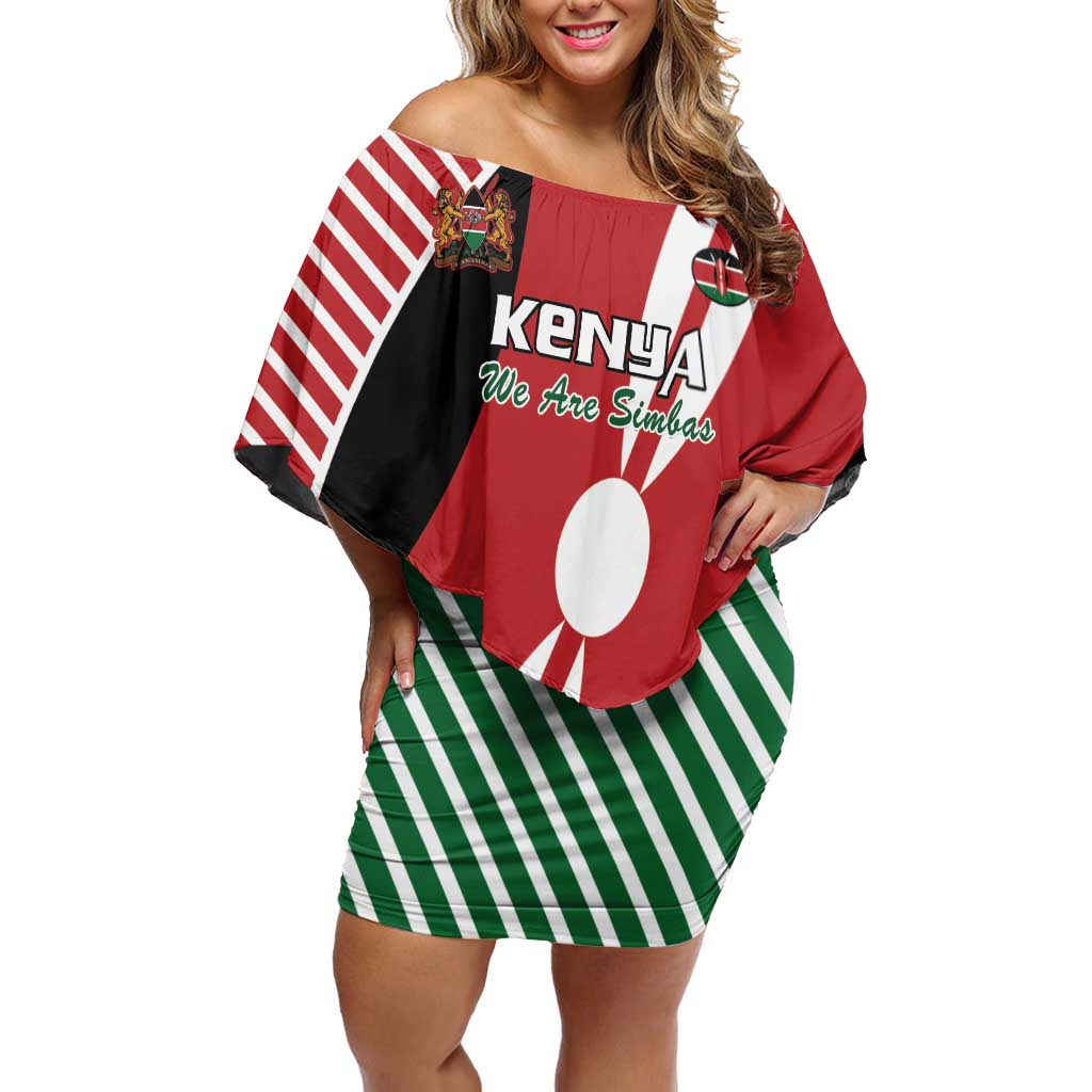 Custom Kenya Rugby Off Shoulder Short Dress Flag Style - Wonder Print Shop