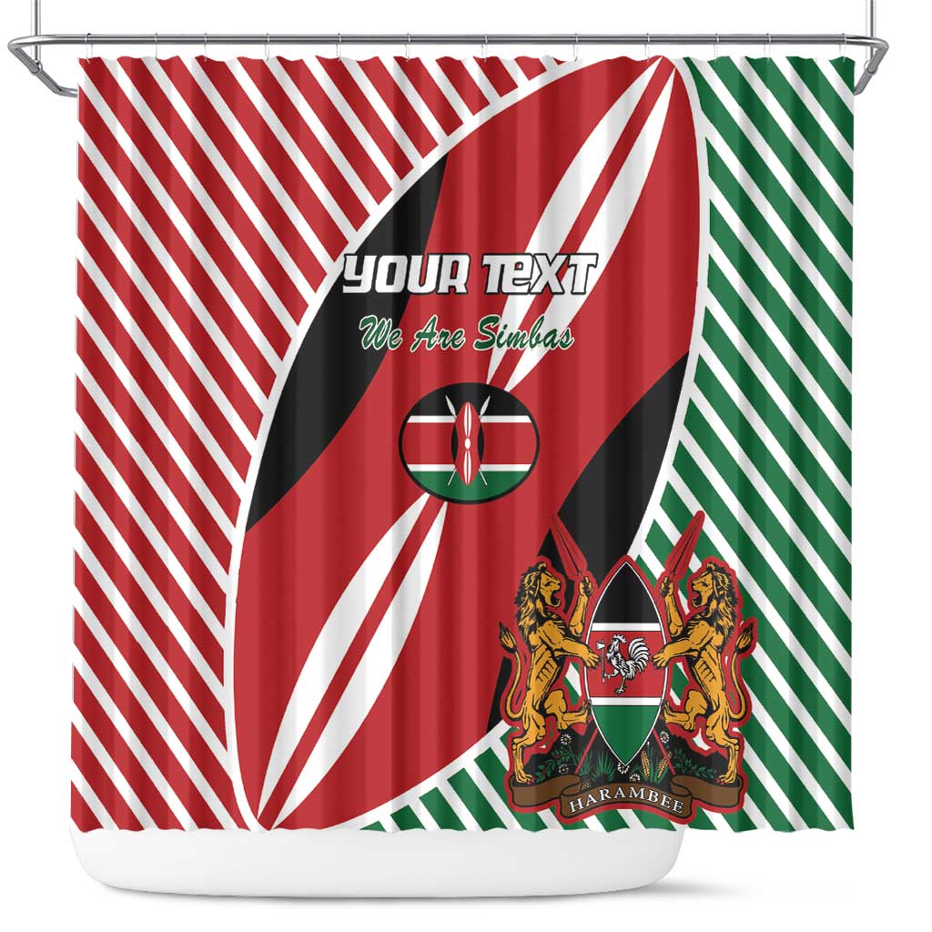 Custom Kenya Rugby Shower Curtain Flag Style