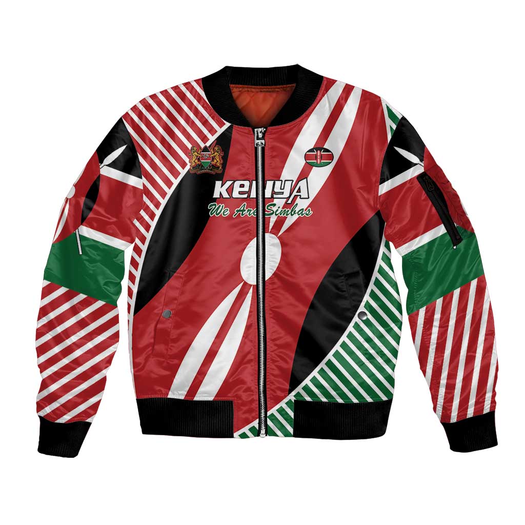 Custom Kenya Rugby Sleeve Zip Bomber Jacket Flag Style - Wonder Print Shop