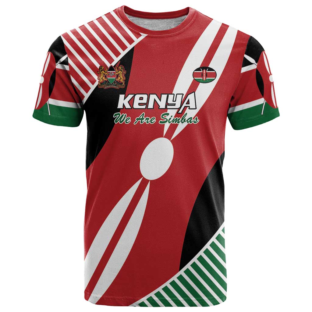 Custom Kenya Rugby T Shirt Flag Style - Wonder Print Shop