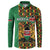 Kenya Button Sweatshirt Coat Of Arms Kente Pattern - Wonder Print Shop