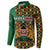 Kenya Button Sweatshirt Coat Of Arms Kente Pattern - Wonder Print Shop