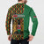 Kenya Button Sweatshirt Coat Of Arms Kente Pattern - Wonder Print Shop