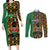 Kenya Couples Matching Long Sleeve Bodycon Dress and Long Sleeve Button Shirt Coat Of Arms Kente Pattern - Wonder Print Shop