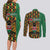 Kenya Couples Matching Long Sleeve Bodycon Dress and Long Sleeve Button Shirt Coat Of Arms Kente Pattern - Wonder Print Shop