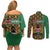 Kenya Couples Matching Off Shoulder Short Dress and Long Sleeve Button Shirt Coat Of Arms Kente Pattern - Wonder Print Shop