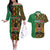 Kenya Couples Matching Off The Shoulder Long Sleeve Dress and Hawaiian Shirt Coat Of Arms Kente Pattern - Wonder Print Shop