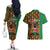 Kenya Couples Matching Off The Shoulder Long Sleeve Dress and Hawaiian Shirt Coat Of Arms Kente Pattern - Wonder Print Shop