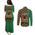 Kenya Couples Matching Puletasi and Long Sleeve Button Shirt Coat Of Arms Kente Pattern - Wonder Print Shop