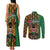 Kenya Couples Matching Tank Maxi Dress and Long Sleeve Button Shirt Coat Of Arms Kente Pattern - Wonder Print Shop