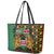 Kenya Leather Tote Bag Coat Of Arms Kente Pattern - Wonder Print Shop