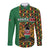 Kenya Long Sleeve Button Shirt Coat Of Arms Kente Pattern - Wonder Print Shop