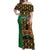 Kenya Off Shoulder Maxi Dress Coat Of Arms Kente Pattern - Wonder Print Shop