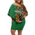 Kenya Off Shoulder Short Dress Coat Of Arms Kente Pattern - Wonder Print Shop