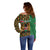 Kenya Off Shoulder Sweater Coat Of Arms Kente Pattern - Wonder Print Shop