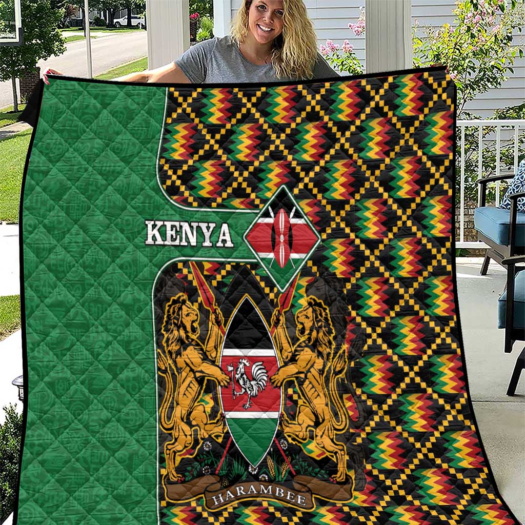 Kenya Quilt Coat Of Arms Kente Pattern - Wonder Print Shop