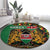 Kenya Round Carpet Coat Of Arms Kente Pattern