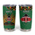 Kenya Tumbler Cup Coat Of Arms Kente Pattern - Wonder Print Shop