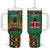 Kenya Tumbler With Handle Coat Of Arms Kente Pattern - Wonder Print Shop