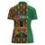 Kenya Women Polo Shirt Coat Of Arms Kente Pattern - Wonder Print Shop