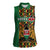 Kenya Women Sleeveless Polo Shirt Coat Of Arms Kente Pattern - Wonder Print Shop