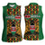 Kenya Women Sleeveless Polo Shirt Coat Of Arms Kente Pattern - Wonder Print Shop