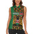 Kenya Women Sleeveless Polo Shirt Coat Of Arms Kente Pattern - Wonder Print Shop