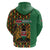 Kenya Zip Hoodie Coat Of Arms Kente Pattern - Wonder Print Shop