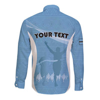 Personalized Botswana Athletics Long Sleeve Button Shirt Go Champions Go - Wonder Print Shop