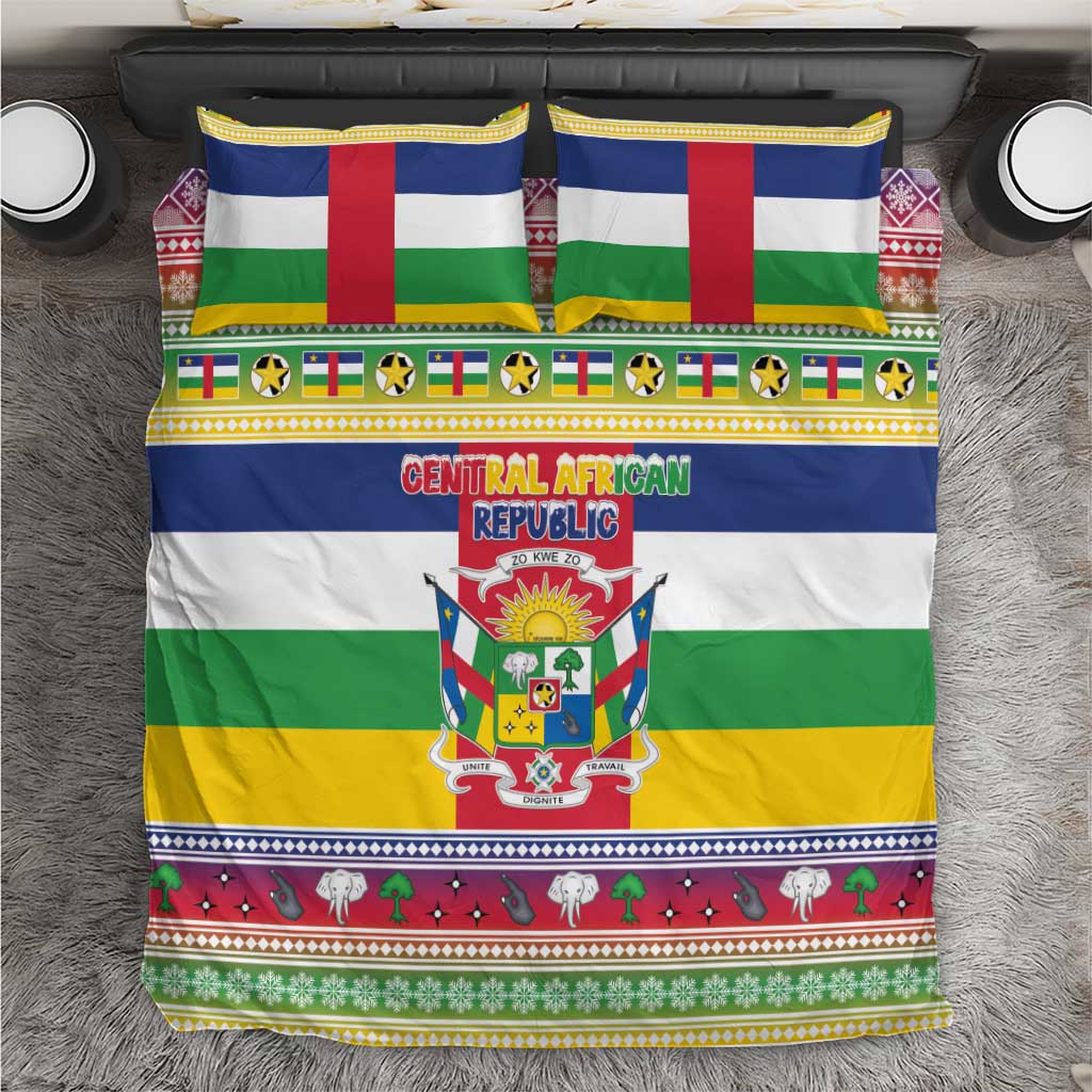Central African Republic Christmas Bedding Set Joyeux Noel - Wonder Print Shop