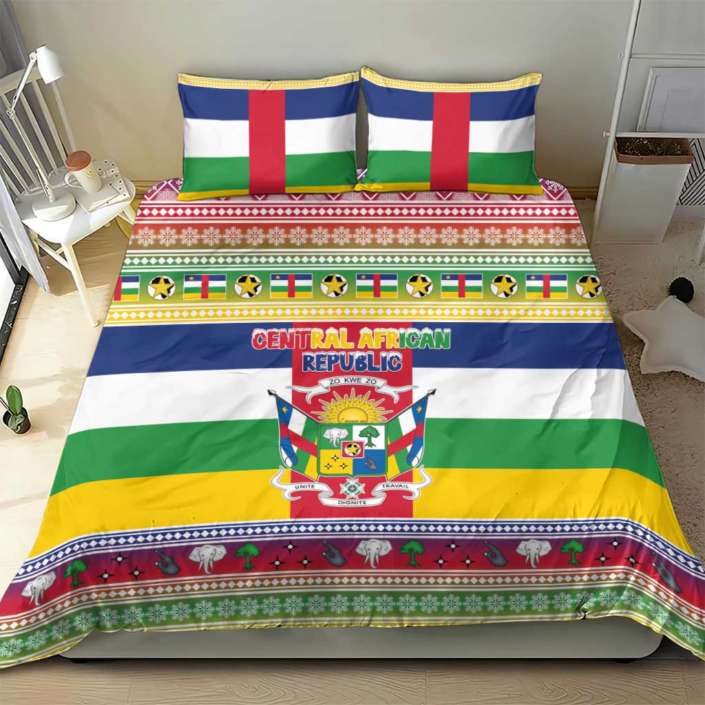 Central African Republic Christmas Bedding Set Joyeux Noel - Wonder Print Shop