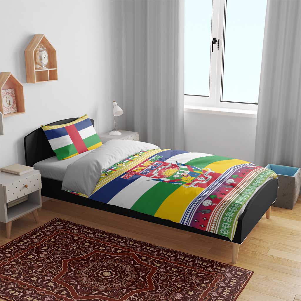 Central African Republic Christmas Bedding Set Joyeux Noel - Wonder Print Shop