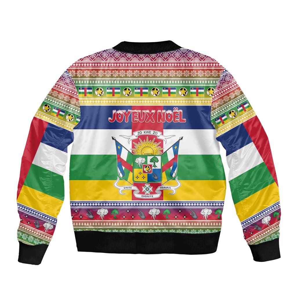 Central African Republic Christmas Bomber Jacket Joyeux Noel - Wonder Print Shop