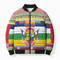 Central African Republic Christmas Bomber Puffer Jacket Joyeux Noel - Wonder Print Shop